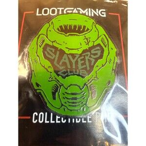 Official DOOM Slayer's Club Numskull Green Helmet Collectible Pin - NEW